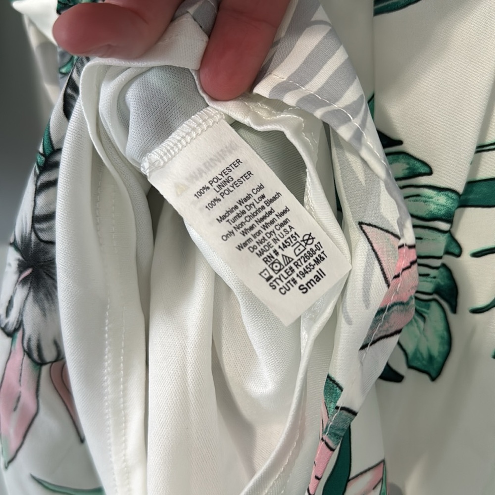NanaMacs Jet To The Tropics Romper (Ivory/Green Multi) SMALL - Picture 9 of 9